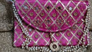 Pink Embellished Clutch