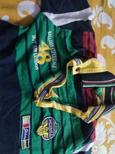 Kids Outfit: Striped Shirt &amp; Green Shorts