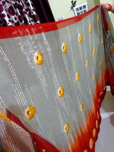 Net Pallu Red Saree❤️