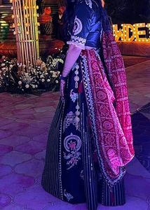 Black lehenga With Chunri Print dupatta