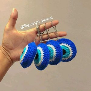 Combo Of Crochet Evil Eye Keychain