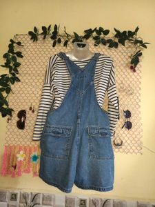 Denim Dungaree + Free Top fixed Price