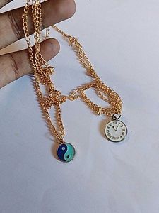 Yin Yang Clock Necklace