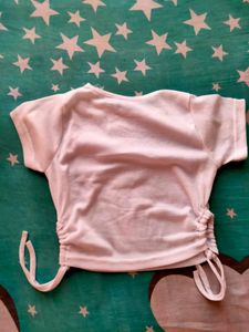 White Draw String Crop Top