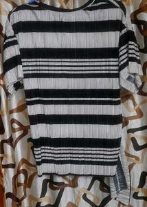 Striped Pleated Top