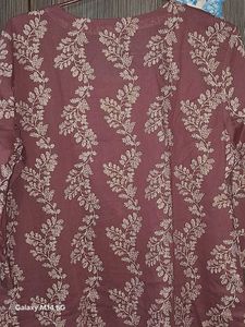 Dusty Rose Floral Print Kurti - Size XXL