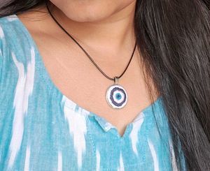 Hand Embroidered Evil Eye Pendant Necklace🧿