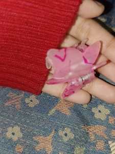 Cute Pink Butterfly Hair Clip