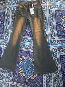 Embroidered Flare Leg Jeans