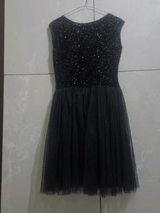 Black Sequin &amp; Tulle Party Dress