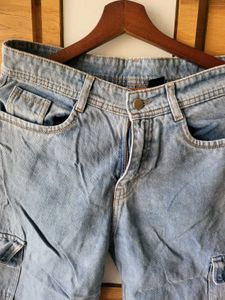 Light Wash  Cargo Jeans