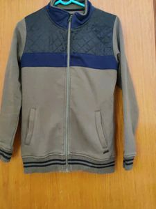 Woolen Sweatshirt (Olive Green, Zip Closure)