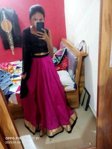 Pink &amp; Black Dupatta
