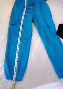 Blue Cargo  Joggers With Beautiful Tank Top