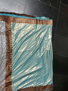 Elegant Blue &amp; Silver Saree