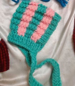 6 Girl Baby Woollen Caps