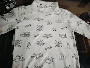 White Woolen T Shirt For 8-10 Year Old Boy