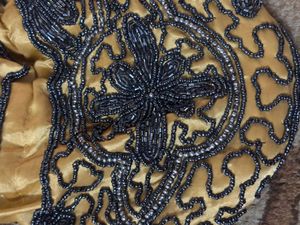 UNUSED Black Glass Beaded POTLI Drawstring Pouc