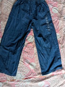Wide Leg Denim Trousers Capree