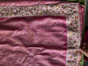 Pink Embroidered Saree