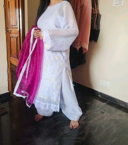 Oversized Pakistani Suit With Organza Dupatta