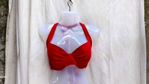 252011. Red Halter Neck Bra