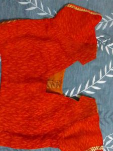Orange saare with blouse