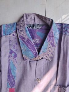 Vintage Adam Ross Lavender Embroidered Shirt