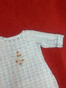 Embroidery Blue Kurta