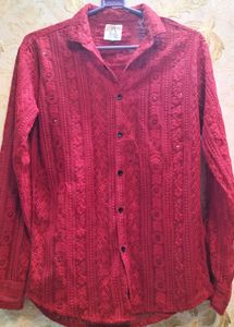 Combo Of Sequin Sparkle Shirt And ChikankariShirt