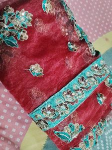 Beautiful Half Net Georget Sari