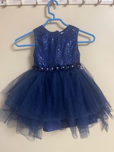 Max Brand Sparkly Navy Blue Dress For 3-4yrs