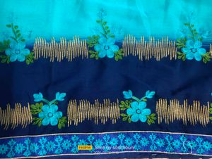 Cyan,Blue Colour Combination Saree