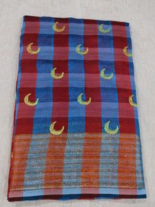 Checkered Embroidered Saree