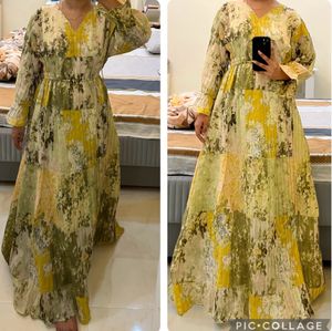 A Green Long Maxi Dress