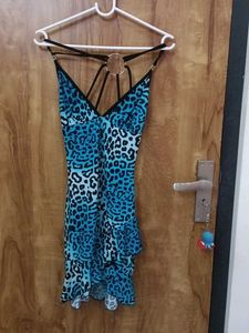Blue Animal Print Dress