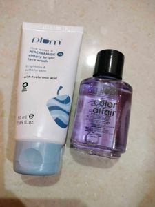 Plum Combo Face Wash And Nail Paint Remover