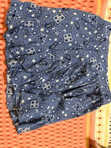 Blue Bandana Print Mini Skirt