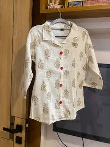 Patterned Button-Down Top