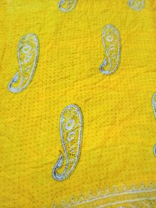 Yellow Bandhani Saree