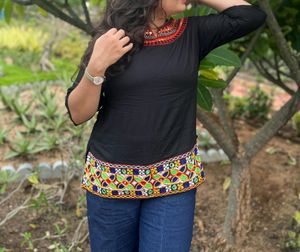 Black Work Short Kurta