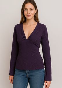 Purple V-Neck Top