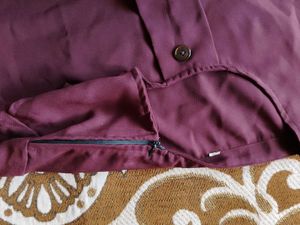 Maroon Button-Down top and skirt Abaya