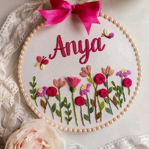 Elegant Name Hoop Embroidery