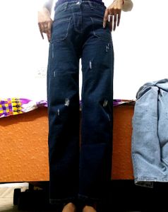 Distressed Wide Leg Jeans