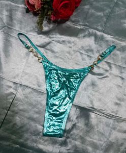Teal Metallic Thong