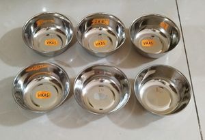 New Unused Stainless Steel Katoris 6 Pieces