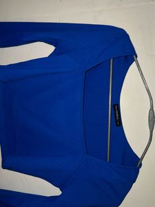 Blue Long Sleeve Crop Top