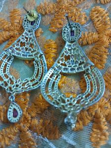 Red Stone Ad Earings Functinable