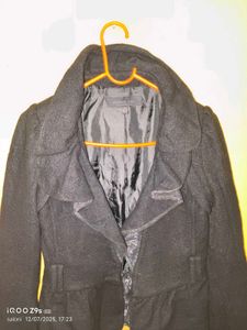 Elegant Black Peacoat Jacket